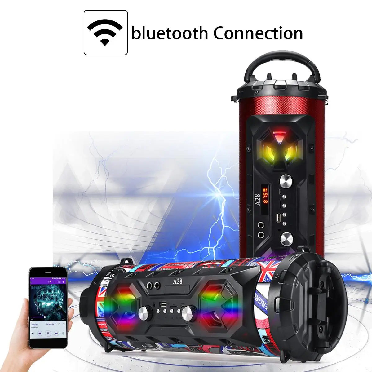 INSMA Hifi портативный bluetooth динамик FM радио движение KTV беспроводной объемный звук сабвуфер 20 Вт Напольные колонки Бумбокс TF USB