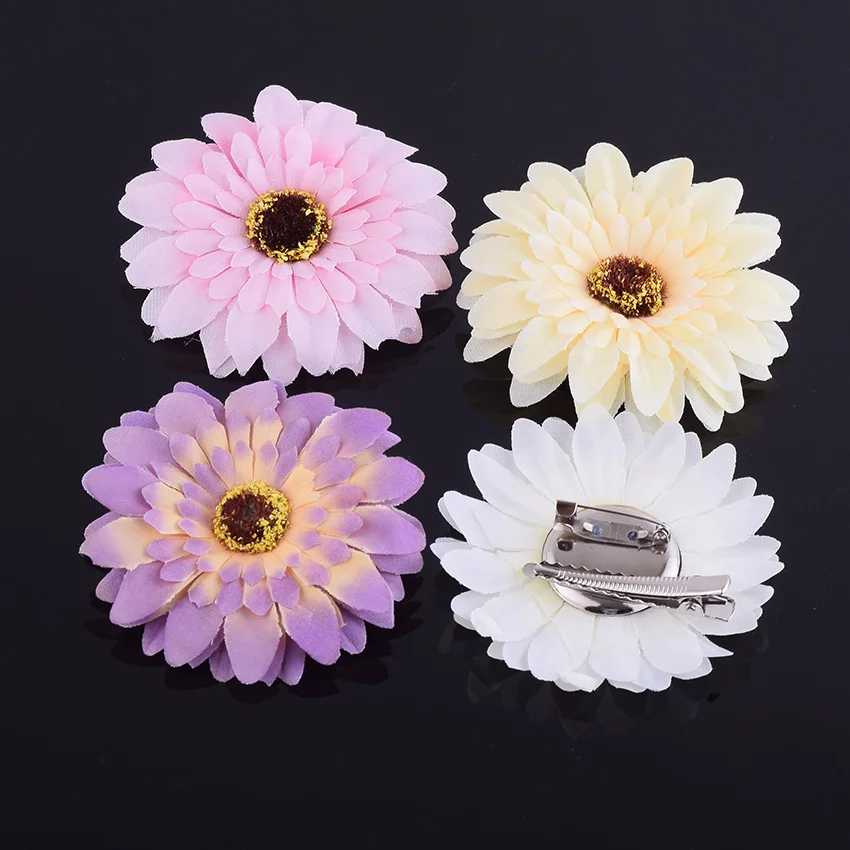 CXADDITIONS Artificial chrysanthemum Flower Hair Clips Woman Fabric