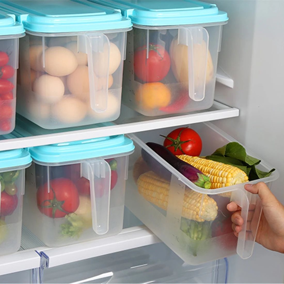 Top 1 pc Transparent Kitchen Food Container Storage Box Food Crisper