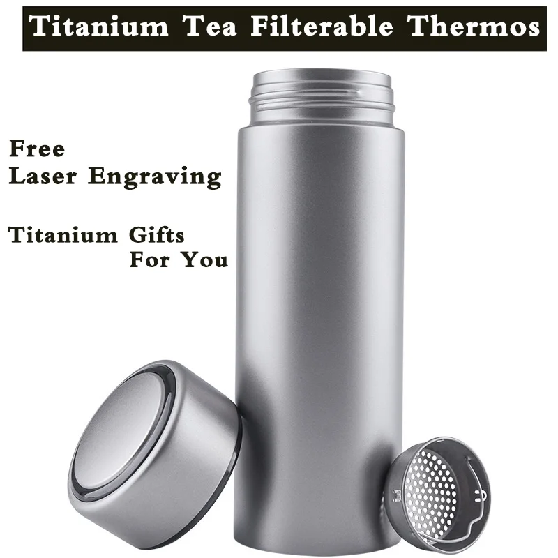 Настоящий термос Tikungfu из титана, вакуумная колба, бутылка для воды, 450 мл, для чая, Фильтруемая кофейная чашка, чайник, для путешествий, бизнеса, на доске