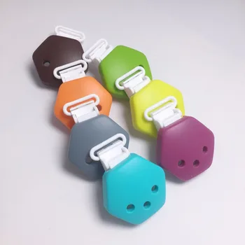 

Siliocne hexagon shaped Pacifier Clip Silicone Teether Soother Holder Teether DIY Baby Feeding Accessories Tools 5pcs/lot