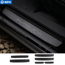 MOPAI ABS Auto Porta Interna Davanzale Guardie Piastra Guardie Protector Copertura Del Pedale Adesivi Per Jeep Wrangler JL 2018 + Auto styling