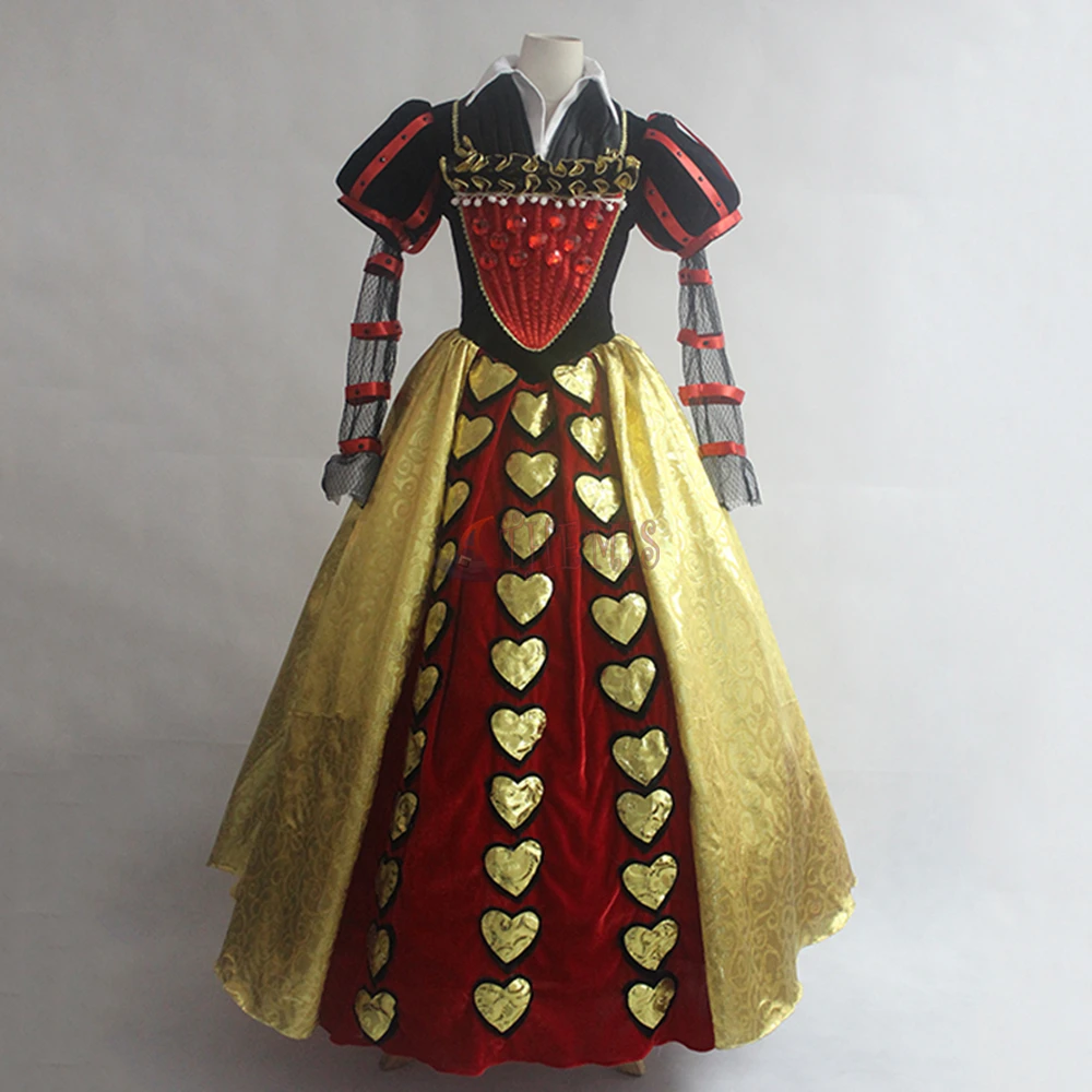 

Athemis Anime Alice in Wonderland Cosplay Costume The Red Queen custom made Dress High Quality