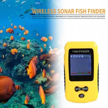 

2019 Depth Fish Finder Display 50m Wireless Sonar Sensor Transducer Echo Sounder Colorful Wireless Fish Finder Fishing Tools