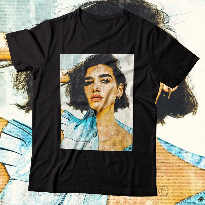 Dua Lipa Mens 100/% Cotton Long Sleeve Round Collar Cool T-Shirts