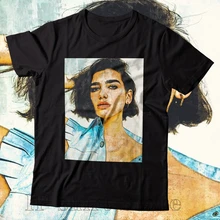 Dua Lipa, женская футболка Lipa, Мужская футболка, черная футболка с коротким рукавом, графическая футболка знаменитостей, подарок для нее