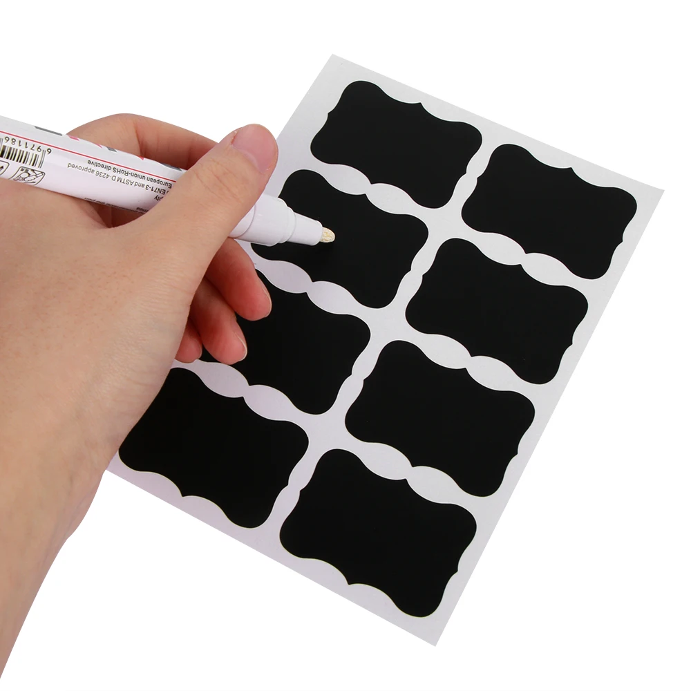 

48 pcs / set DIY Jars Bottle Chalkboard Blackboard Sticker Labels Waterproof Organizer House Kitchen Decoration With Marker Pen