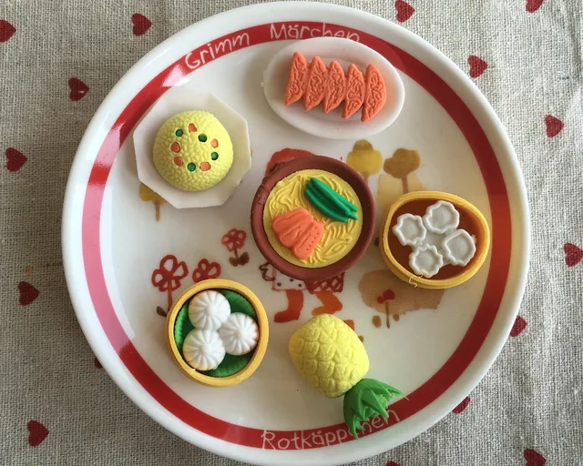 6 Pcs/Lot Cute Kawaii Several kinds of Chinese Food Rubber Eraser