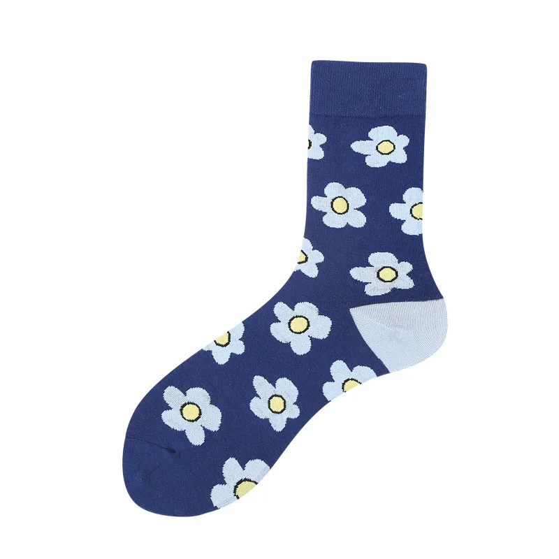 Забавные милые носки, Мультяшные Цветочные Носки, модные Харадзюку кавайные счастливые носки, женские милые Мультяшные носки для скейтборда - Цвет: flower