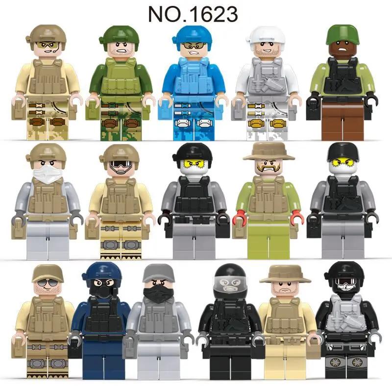 

215PCS/Lot SWAT Team City Police Military Figures Scene Series Soldier Army Gun Weapon Build Block Brick legoed For Children Toy