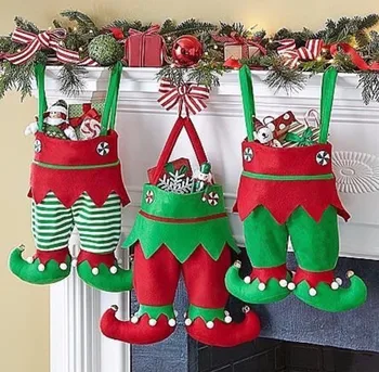 

New Year Christmas Decoration Elf Bottle Set Candy Bag Children's Gift Storage Non-Woven Fabric Bolsas Navidad