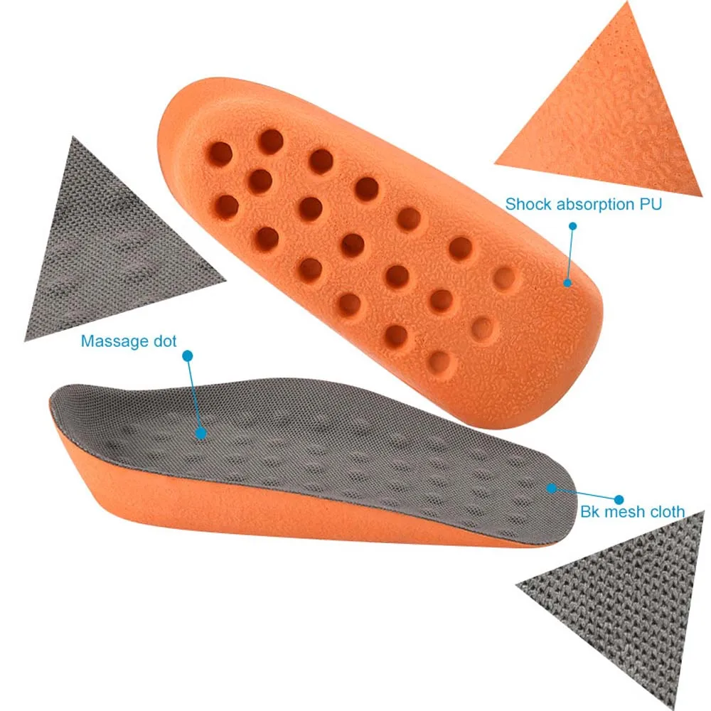 Men Women Heightening Insole Breathable Heel Insert Invisible Half Shoes Pad