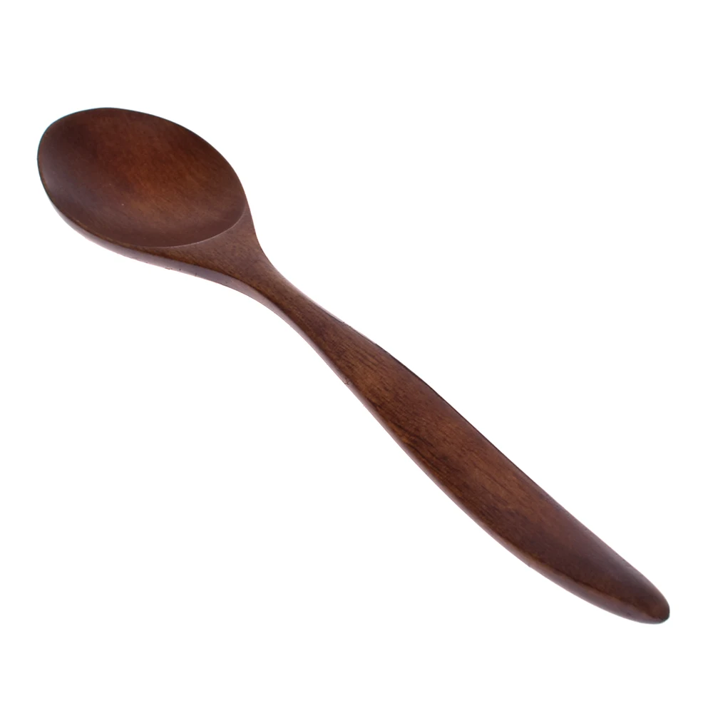 

18cm High Quality Natural Wood Spoon Kitchen Accessories Eco-Friendly Tableware Dining Soup Tea Honey Coffee Spoon