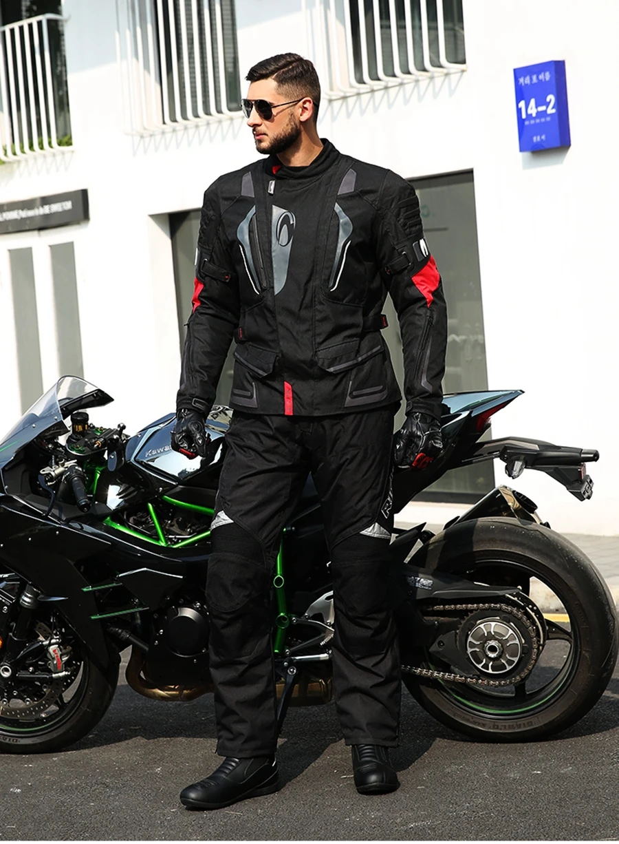 1 комплект мужской зимний ветрозащитный водонепроницаемый теплый отражатель текстиль кордюра бронированный ce мото мотоциклетная куртка и брюки