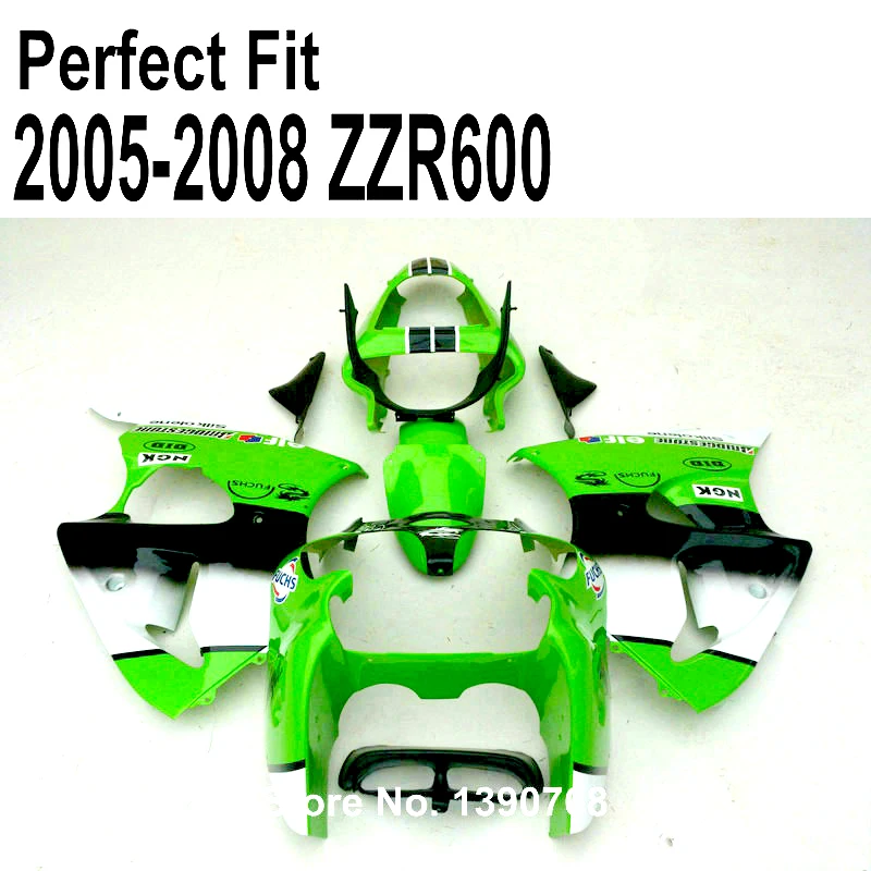 Grün injection verkleidung kit für kawasaki zzr600 zz r600 2005 2006 ...