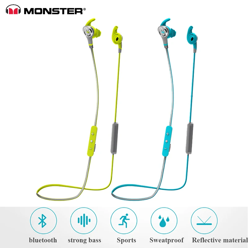 Оригинальные наушники вкладыши Monster Isport Intensity влагозащищенные беспроводные Bluetooth