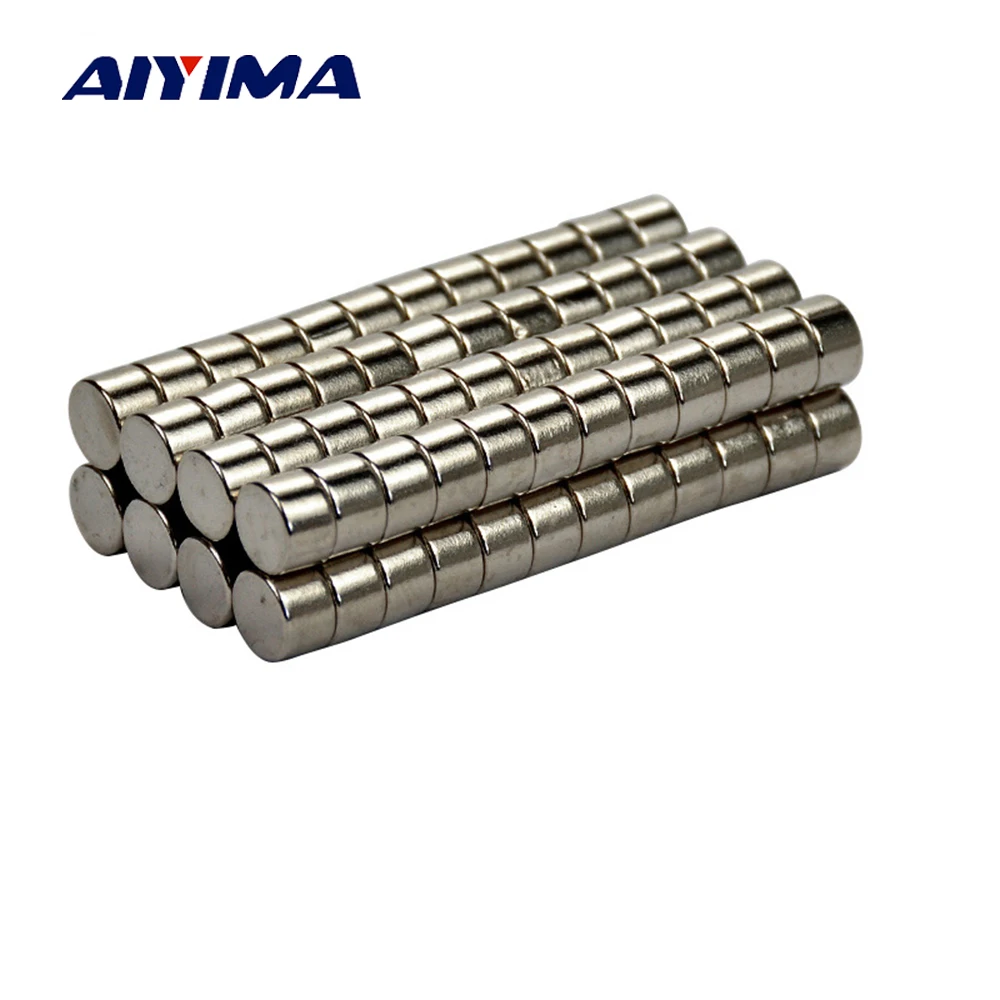 

Aiyima 100pcs 6*4MM Strong Magnets Round Diameter 6X4 Rare Earth Neodymium Permanent Magnet NdFeB Magnetite Counter 6mm*4mm