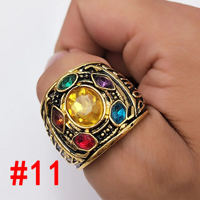 Мстители эндгейм танос Железный человек Бесконечность рукавица кольцо Металл косплей реквизит аксессуары - Цвет: Size 11
