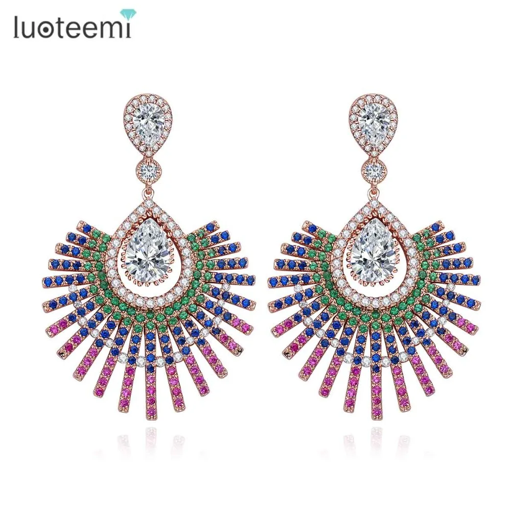 LUOTEEMI 3 Colors font b Trendy b font Fashion Shiny Full Multi Zircon Micro Paved Vintage