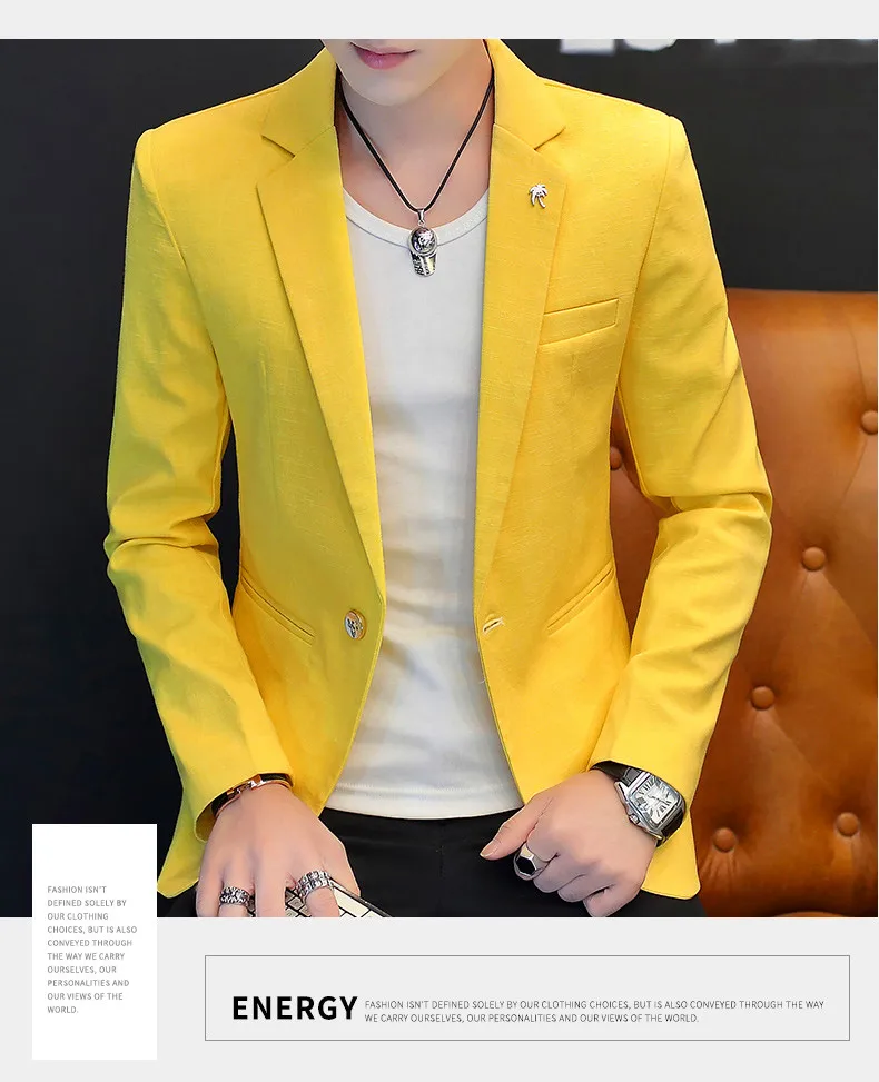 HO men's pure color blazer men's youth spring handsome self-cultivation blazer trend casual simple