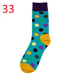 YJSFG дом Для мужчин s Happy Socks 29 цветов Полосатый плед носки с вишней Для мужчин хлопок повседневное платье, носки Calcetines Largos Hombre