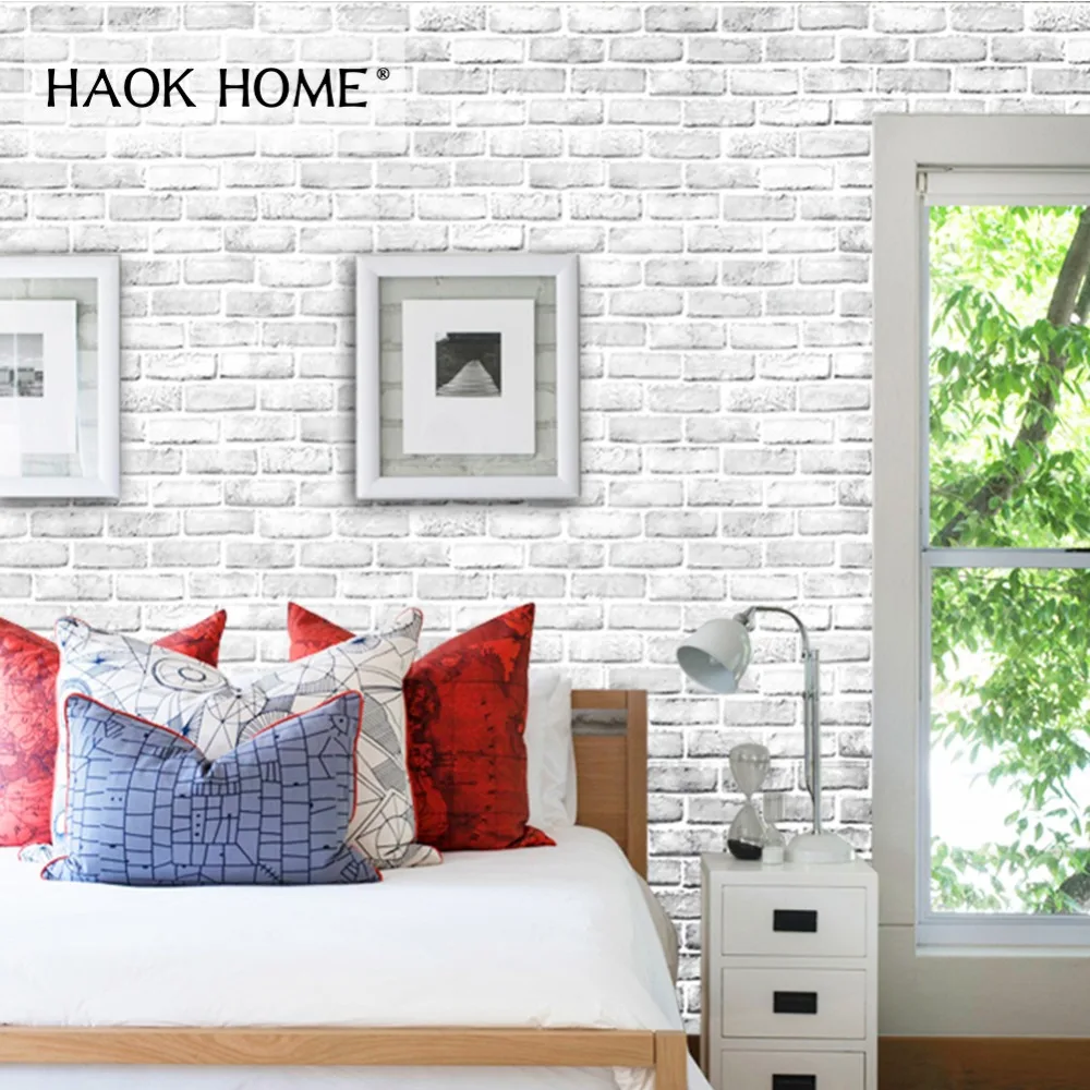 HaokHome 3d кирпичные обои самоклеющиеся винтажные палочки для кожуры контактная