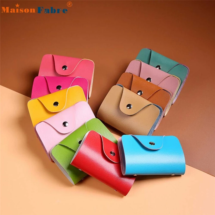 High quality Men Women Leather Credit Card Holder Case Card Holder Wallet Business Card