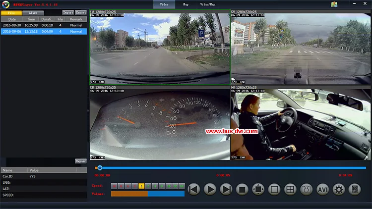 video on car