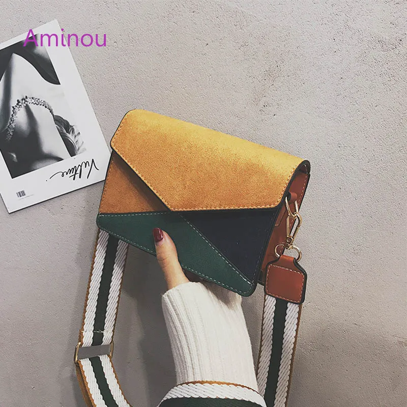 

Aminou New Arrival 2018 Fashion Shoulder Bags For Teenager Girls Women High Quality Pu Leather Small Crossbody Patchword Bag