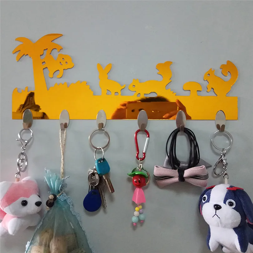 6PC/1 Set Hook Wall Stickers Decorative Home Furnishing Modern Hooks Wall Acrylic hanger hooks