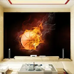 3D/8d/5D стены Papel Настенные обои для гостиной диван фоне 3D стены Фото Фреска огонь Basketbal lvinyl стены стикер