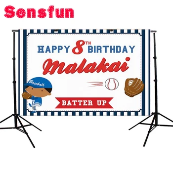 

Sensfun Baseball Boy Birthday Banner Personalized Party Backdrop Custom Photo Background 7X5T Vinyl