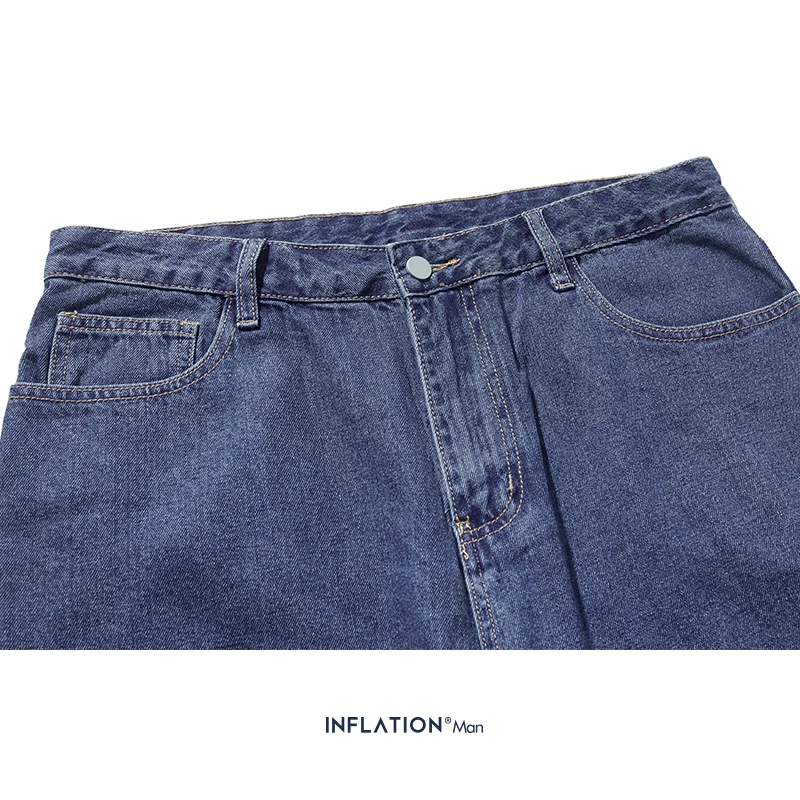 Инфляция AW Новое поступление повседневные джинсы Для мужчин темно-синие прямые джинсы из денима свободные мужские джинсы брюки 93357W