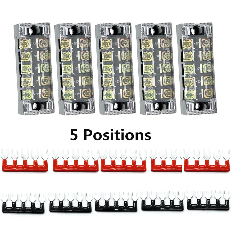 5/6/12 позиций с винтовым барьером клеммной колодки с двумя рядами 600V 15A провода Барьерный блок Клеммник Мощность зажима распределительного шкафа - Цвет: A