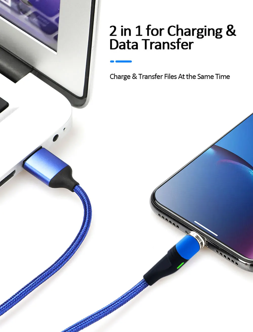 Магнитный USB кабель VOXLINK 1 м светодиодный для iPhone Xs 6 и USB TypeC кабель и Micro USB нейлоновая оплетка для samsung Xiaomi huawei LG USB C