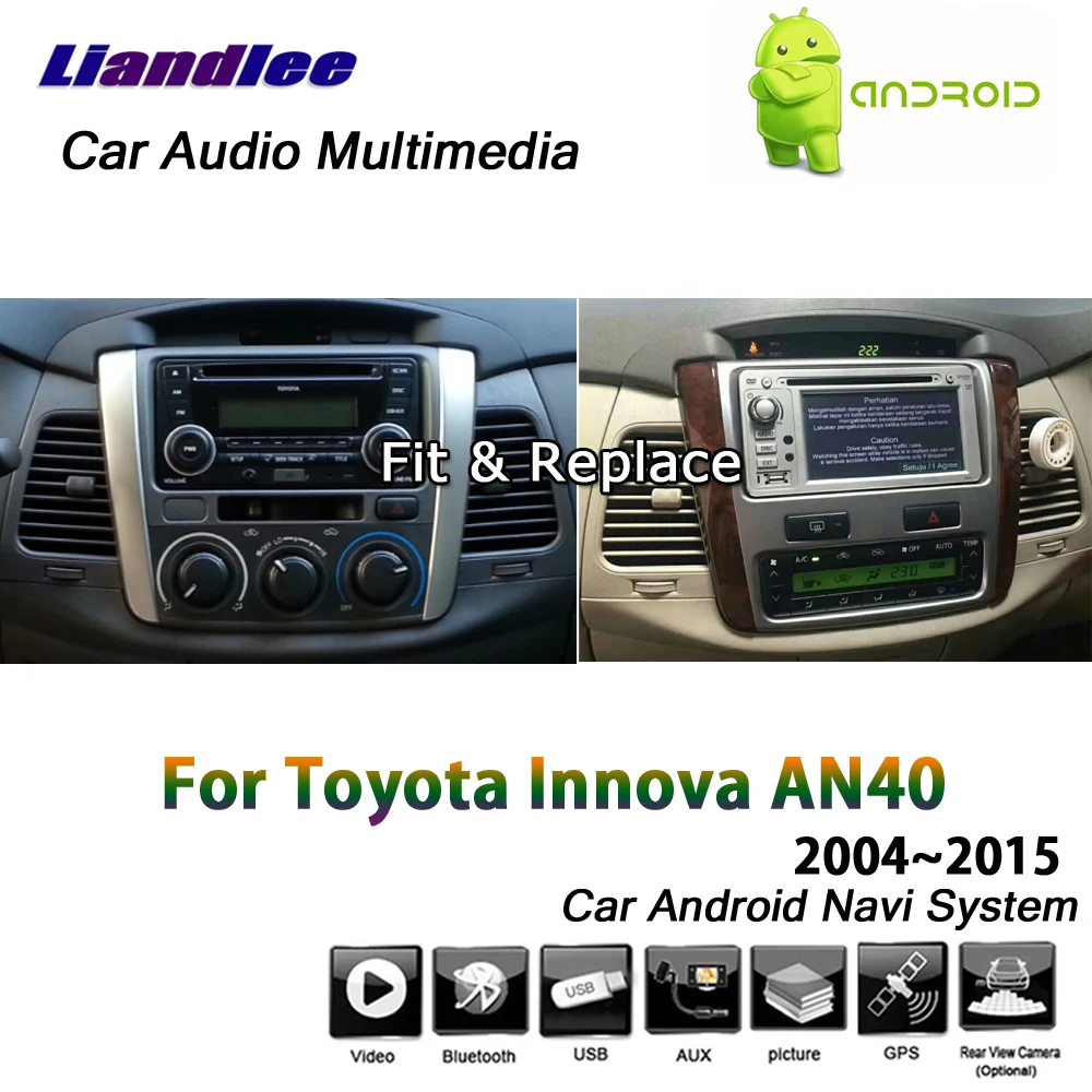 Liandlee Android системы для Toyota Innova AN40 2004~ Автомобиль вертикальный экран Зеркало Ссылка Wi Fi географические карты gps-навигатор мультимедиа