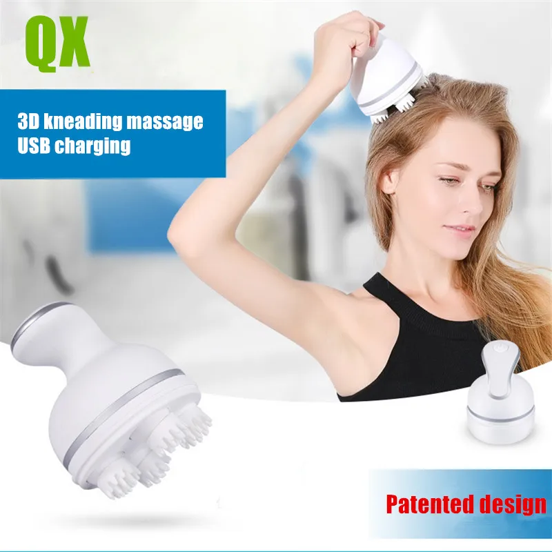 QX запатентованный дизайн Силиконовый Многофункциональный Дракон захватывающая головка массажер Зарядка Электрический разминающий массаж головы машина