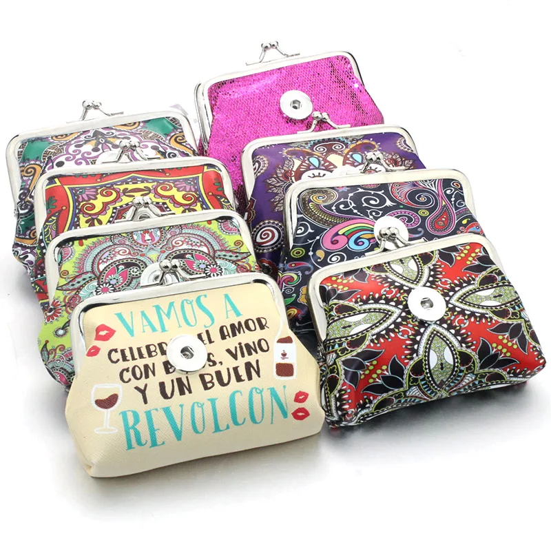 

18MM Snap Button Jewelry Coin Purse For Women Bracelet 8739