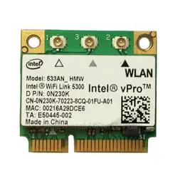 WiFi Link 5300 мини PCIe 450 м 802.11a/B/G/N Беспроводной карты 0kw374 533 622anhmw MIMO для Dell Intel ultimate-n 1310 1710 2510 E5400