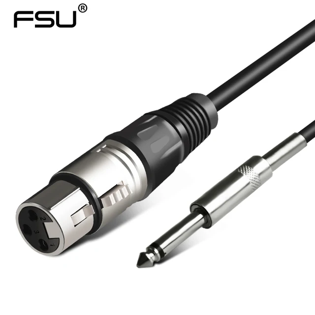 FSU Microphone Wire Cord XLR Female to Jack 6.35mm Male plug Audio Lead