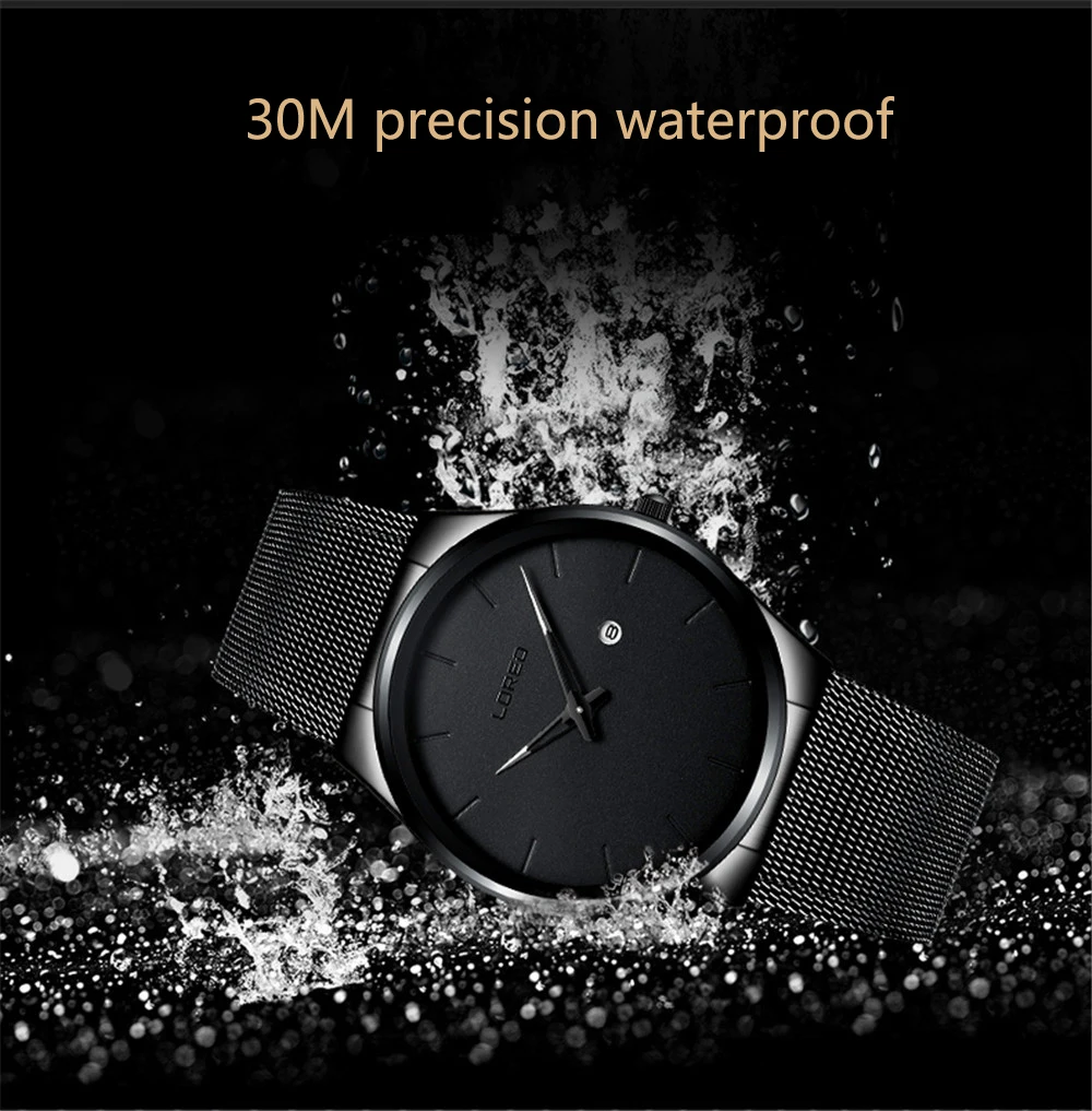 Quartzo Masculino 316L 30 M Waterproof Auto