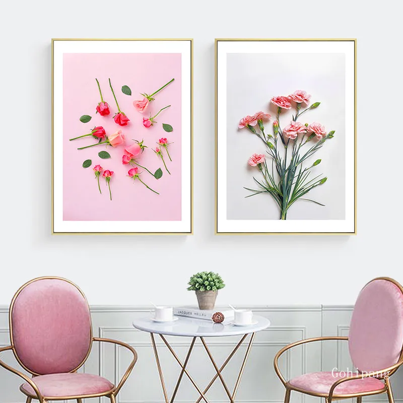 Nordic-Pop-Refresh-Flowers-Canvas-Paintings-Pink-Rose-Poster-Print-Enjoy-Summer-Time-Wall-Art-Pictures (2)