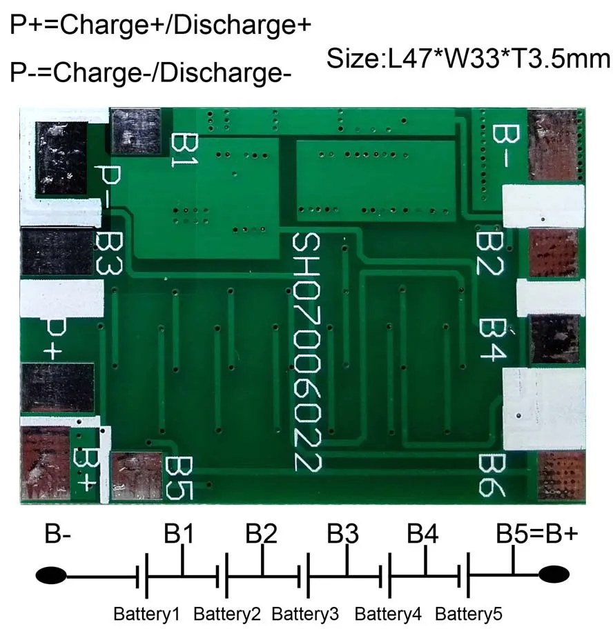 Защитная схема Φ 5A BMS PCM PCB плата для литий ионной литиевой батареи 18 5 в|battery protection