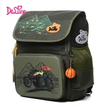 Delune High Quality Cartoon School Bags for Children Boy 3D Locomotive Printing Backpack Child Kids Primary School Bags