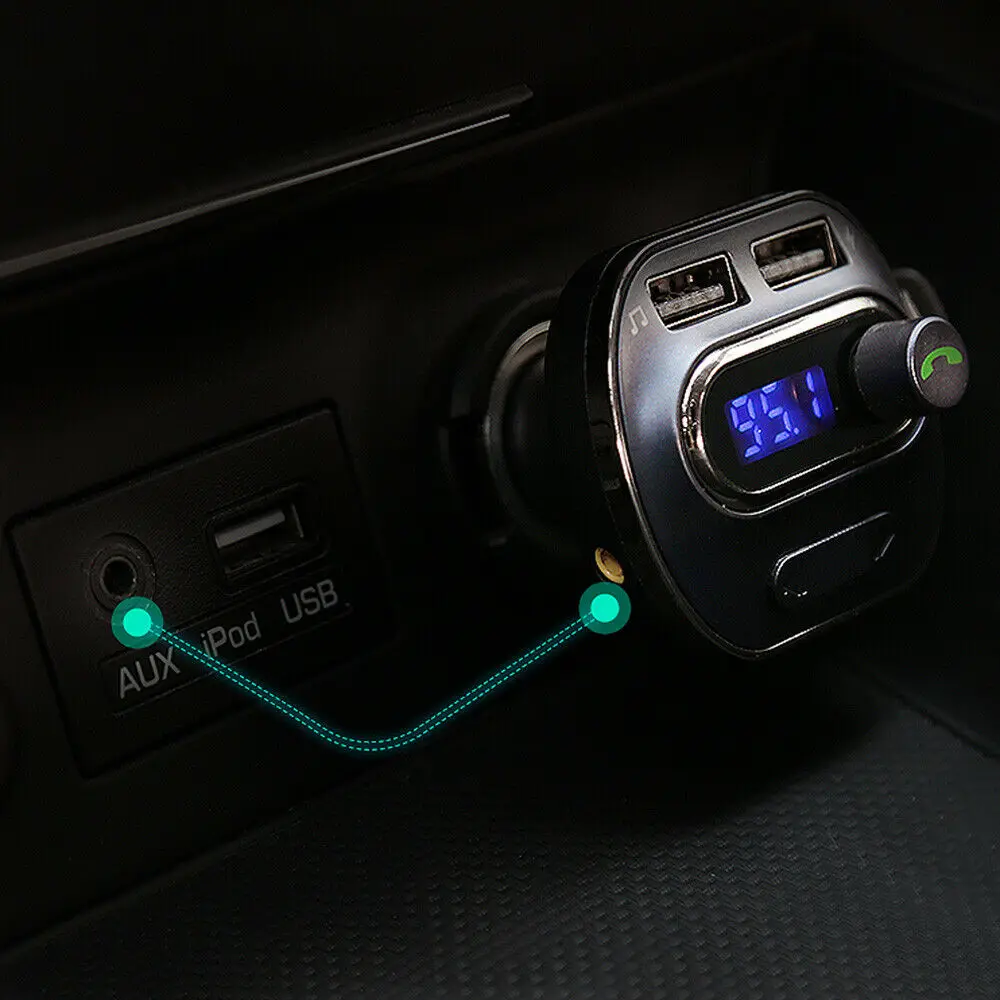 Fm-передатчик Bluetooth автомобильное зарядное устройство Быстрая зарядка автомобильное быстрое зарядное устройство для устройства Handsfree музыкальный mp3-плеер QC 3,0 двойной usb-авто зарядное устройство