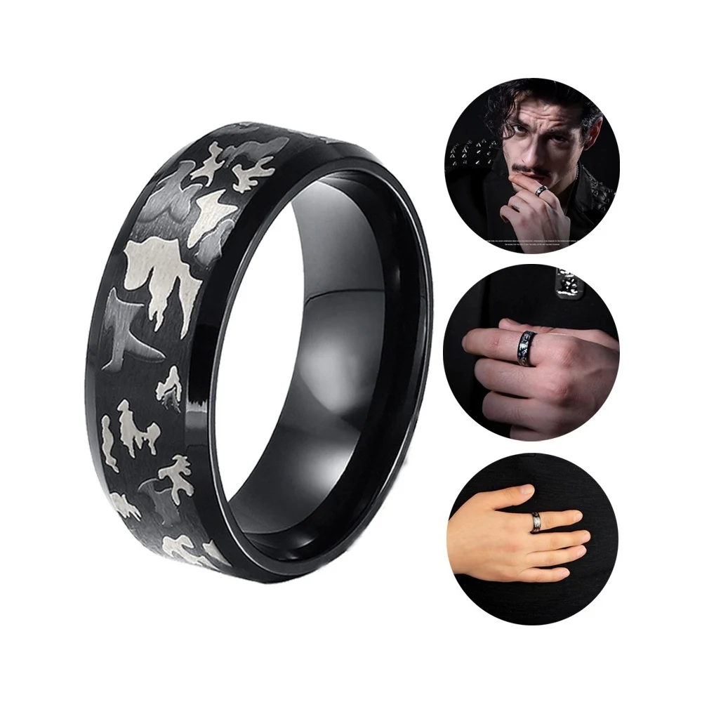 

1Pcs 8mm Camo Rings Camouflage Hunting Polished Finish Comfort Fit