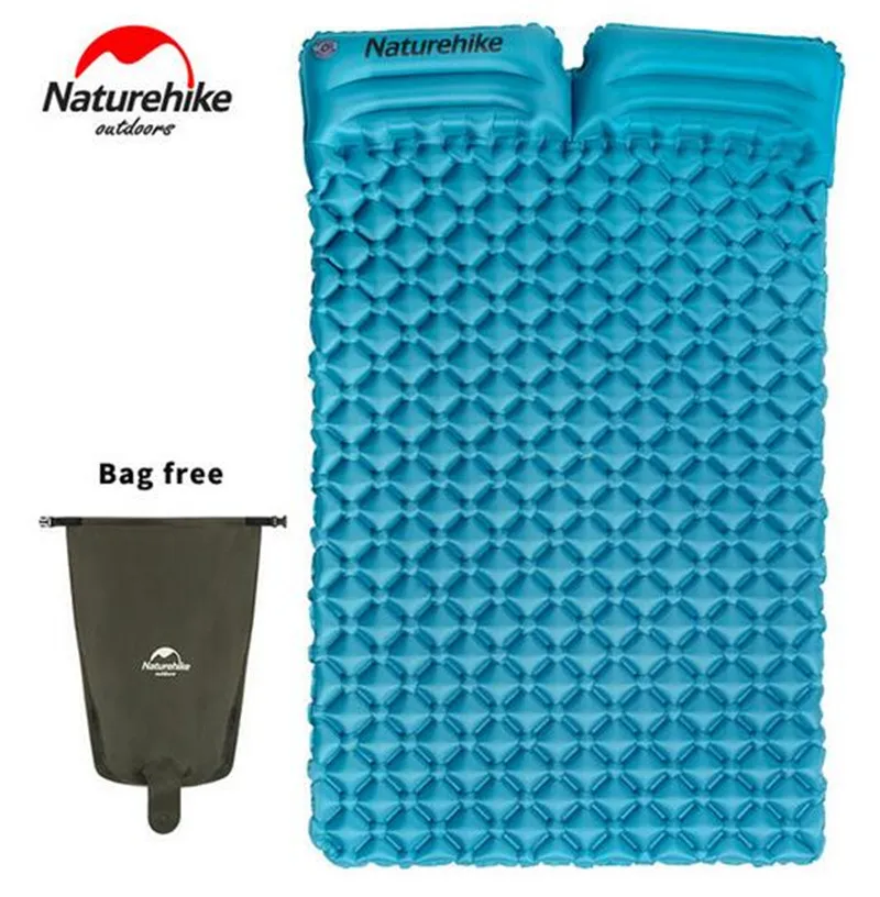 

Naturehike 2 Person Inflatable Mattress With Pillow Portable Egg Slot Air Sleep Pad Moisture-proof Camping Mat 185*115*5cm
