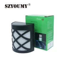 SZYOUMY светодиодный светильник на солнечной батарее IP55 Водонепроницаемый Солнечный Ночной светильник 6 светодиодный s уличный Уличный настенный светильник на крышу коридора