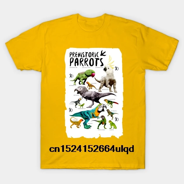 

100% Cotton O-neck Custom Printed Tshirt Men T shirt Prehistoric Parrots - Parrots (10) Women T-Shirt