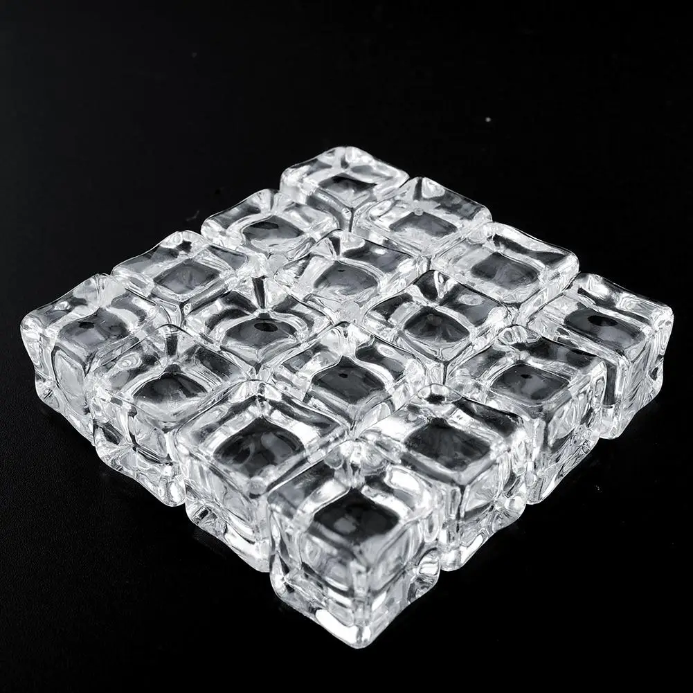 

Square Lifelike Magic 16pcs Fake Artificial Acrylic Ice Cubes Crystal